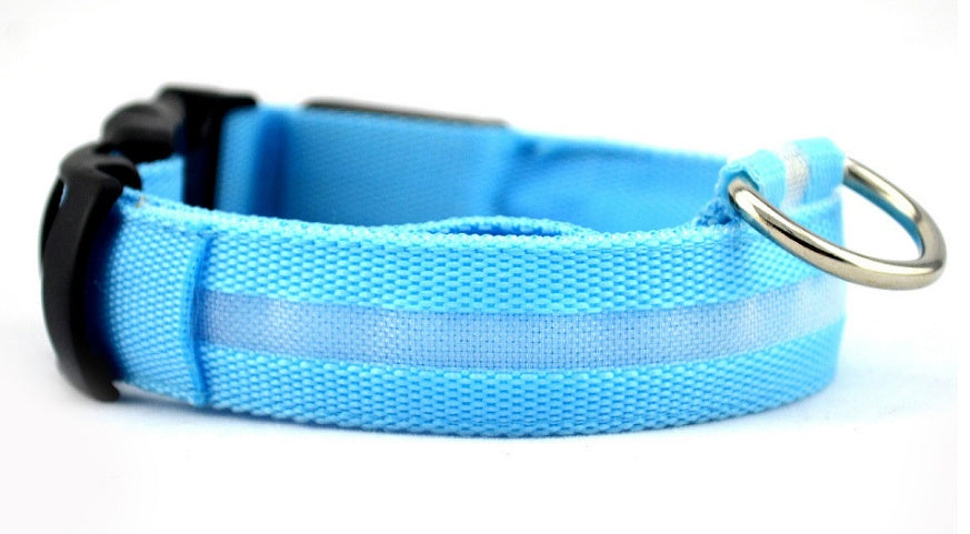 Halloween LED Dog Collar – Adjustable Nylon Safety Light-Up Collar for Night Walks (Battery Included)