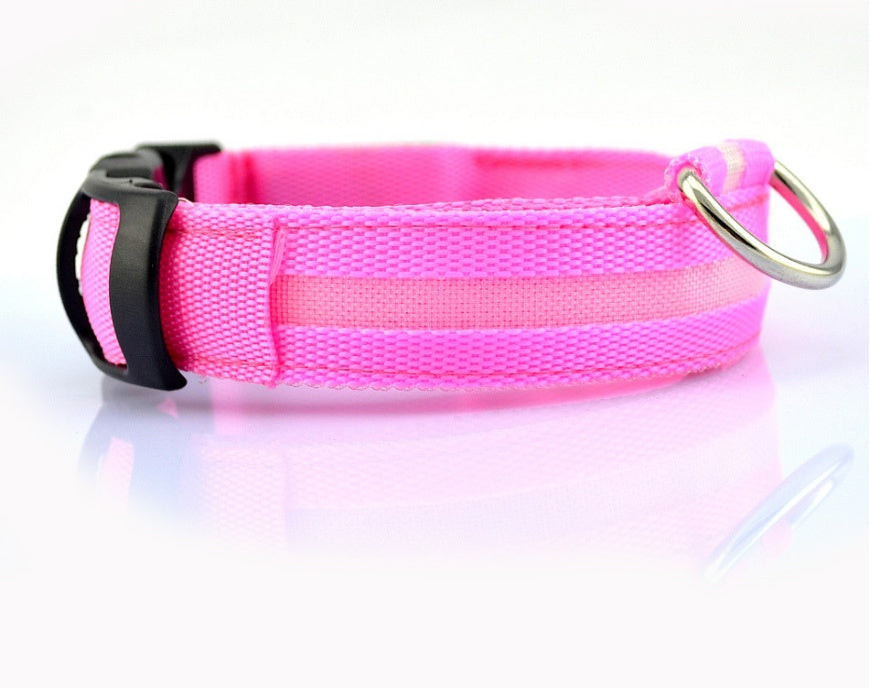 Halloween LED Dog Collar – Adjustable Nylon Safety Light-Up Collar for Night Walks (Battery Included)